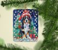 Bernese Mountain Dog Christmas Porcelain Ornament Christmas Tree Hanging Decorations for Home Christmas Holiday, Rectangle, Gift, Multicolor