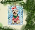 Wheaten Terrier Christmas Porcelain Ornament Christmas Tree Hanging Decorations for Home Christmas Holiday, Rectangle, Gift, Multicolor