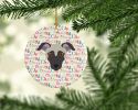 Argentine Pila Dog Merry Christmas Ceramic Ornament Christmas Tree Hanging Decorations for Home Christmas Holiday, Party, Gift, 3 in, Multicolor