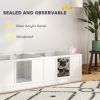 PawHut Whelping Box for Dogs with Waterproof Whelping Pad, Dog Whelping Pen with Clear Panels, Adjustable Entrance, Double Room, Non-slip Foot Pads