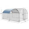 Large metal chicken coop upgrade three support steel wire impregnated plastic net cage, Oxford cloth silver plated waterproof UV protection