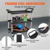 Utility Service Cart with Wheels 3-Tier Food Service Cart 220lbs Capacity