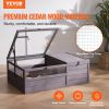 Tortoise Habitat Wooden Tortoise House Indoor & Outdoor 2-Room 38x24x13in