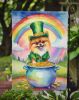 Pomeranian St Patrick's Day Garden Flag Mailbox Flag Decorative Yard Flag Banner Outside Patio Artwork Yard Flower Beds, Garden Size, Multicolor