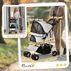 Dog Stroller, One-click Folding Pet Stroller with Cup Holder, 4 Wheels Travel Carrier w/ Brakes, 360° Swiveling Front Wheels, Storage Basket