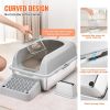 6 in Deep Cat Litter Box Odor-Free Litter Box with Filtering Foot Board
