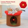 Cylindrical Flower-Shaped Cat House for Home Decor