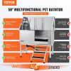 a 50" Pet Dog Bathing Station w/Stairs, Professional Stainless Steel Dog Grooming Tub w/ Soap Box, Faucet,Rich Accessory, Dog Bathtub for Large