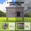 a Outdoor Cat House Wooden Feral Cat Shelter with Roof & PVC Door Flaps