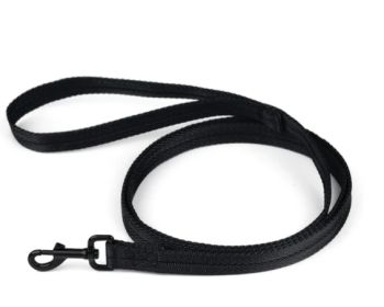 Dogline - Essential Nylon Flat Leash – Durable & Travel-Friendly Lead 4' | Made in USA (Option: X L4ft Black)